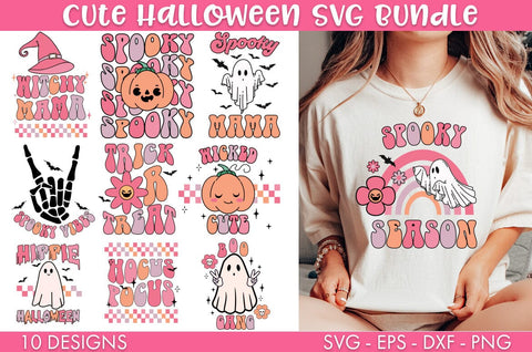 Retro Cute Halloween SVG Bundle PNG SVG Freeling Design House 