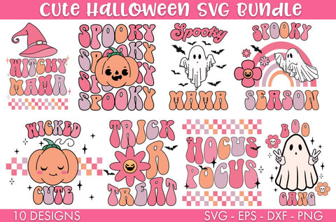 Retro Cute Halloween SVG Bundle PNG SVG Freeling Design House 