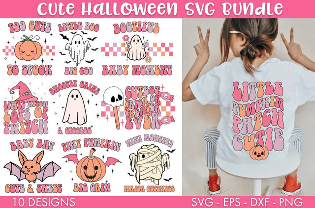 Retro Cute Kids Halloween SVG Bundle PNG SVG Freeling Design House 