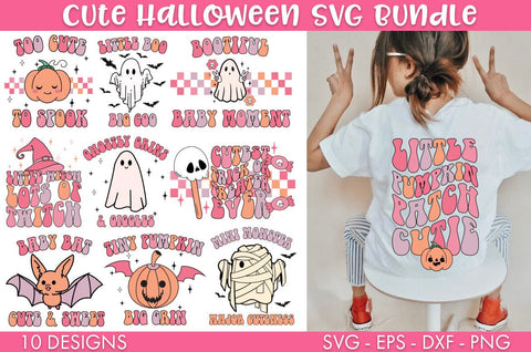 Retro Cute Kids Halloween SVG Bundle PNG SVG Freeling Design House 