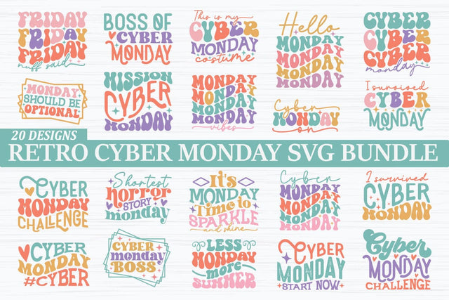Retro Cyber Monday SVG Bundle SVG akazaddesign 