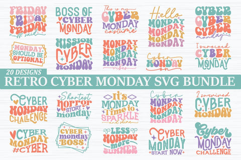 Retro Cyber Monday SVG Bundle SVG akazaddesign 