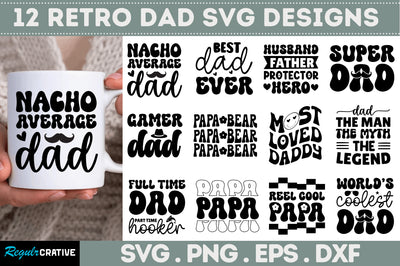 Retro Dad SVG Bundle SVG Regulrcrative 