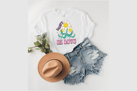 Retro Daisy in Love PNG Sublimation SVG designartist 