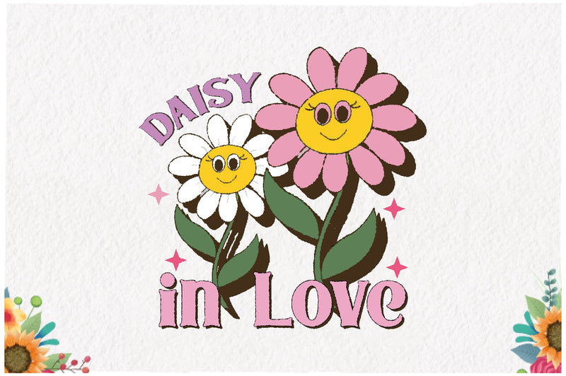 Retro Daisy in Love Sublimation Sublimation Jagonath Roy 