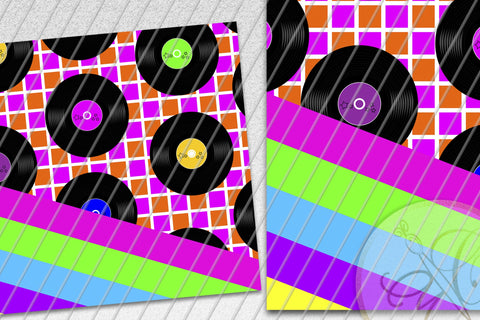 Retro Disco 20oz Skinny Tumbler Sublimation/ 80’s, 90’s/ Neon/ Squares BG Sublimation Marlene Campos 