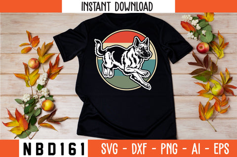 RETRO DISCO DOG BOXER DOG T-Shirt Design SVG Nbd161 