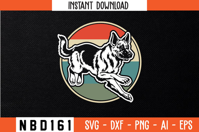 RETRO DISCO DOG BOXER DOG T-Shirt Design SVG Nbd161 
