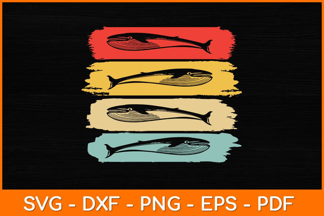 Retro Distressed Sturgeon Beluga Whale Svg Design SVG artprintfile 