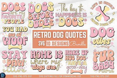 Retro Dog Quotes SVG Bundle SVG DESIGNISTIC 