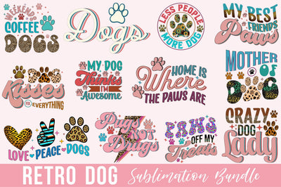 Retro Dog Sublimation Bundle Sublimation Rupkotha 