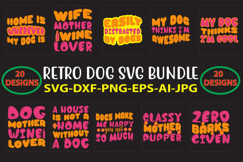 Retro Dog Svg Bundle SVG Syaman 
