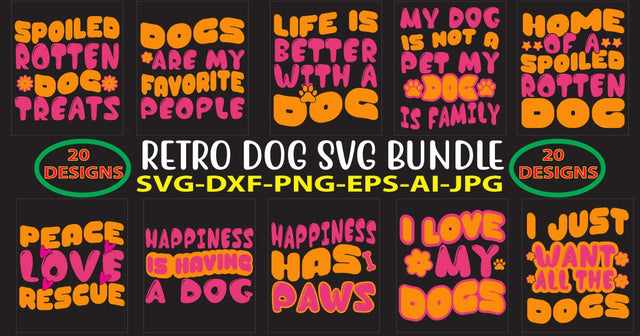 Retro Dog Svg Bundle SVG Syaman 