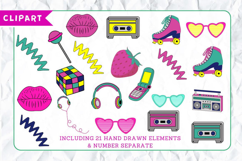 Retro Doodle Alphabet Bundle with Hand Drawn Clipart - So Fontsy