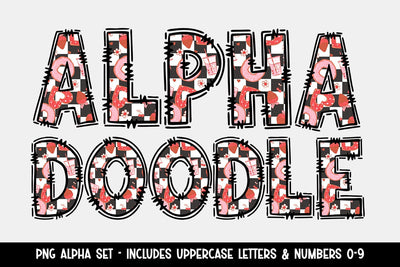 Retro Doodle Alphabet PNG, Donut Alphabet Letters PNG Bundle, Love Hand Drawn Doodles, Sublimation Alpha Set Designs PNG Sublimation BijouBay 