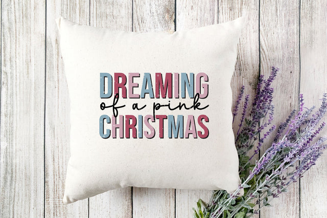 Retro Dreaming of a pink Christmas Design SVG SVGista 