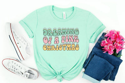 Retro Dreaming of a pink christmas Sublimation Sublimation SVGista 