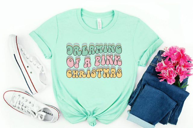 Retro Dreaming of a pink christmas Sublimation Sublimation SVGista 