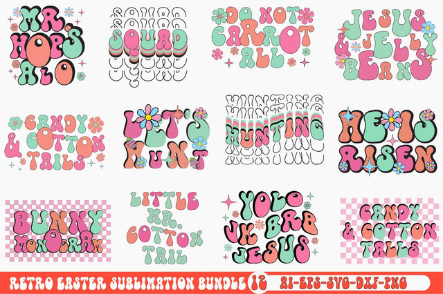 Retro Easter Sublimation Bundle SVG SVGista 