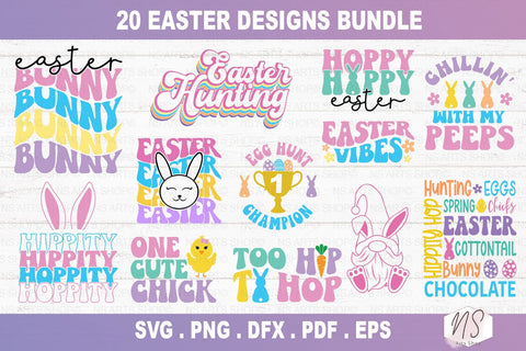 Retro Easter SVG Bundle, Easter Svg files, Spring Svg, Easter svg for Shirts, Easter Bundle, Easter Quotes, Cut Files, Cricut file SVG NS Arts Shop 