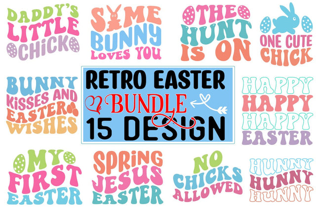 Retro Easter SVG Design Bundle SVG CraftingStudio 