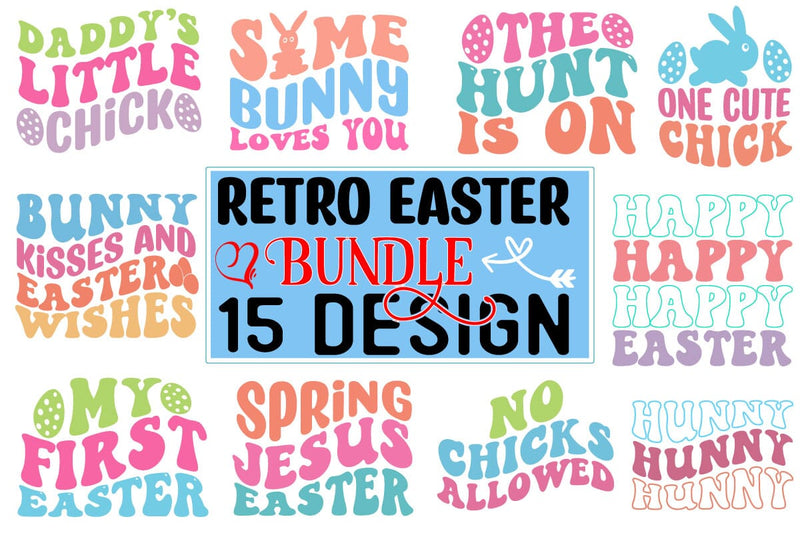 Retro Easter SVG Design Bundle SVG CraftingStudio 