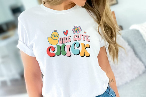 Retro Easter SVG Design, One cute chick SVG FiveStarCrafting 