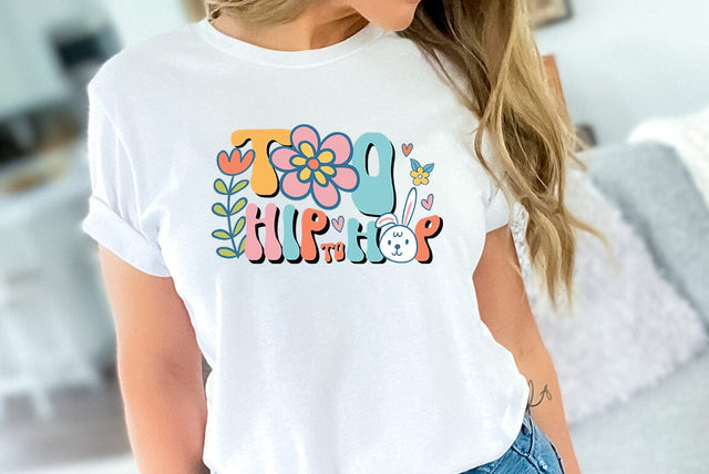 Retro Easter SVG Design, Too hip to hop SVG FiveStarCrafting 