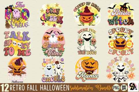 Retro fall halloween sublimation Bundle Sublimation SVGArt 