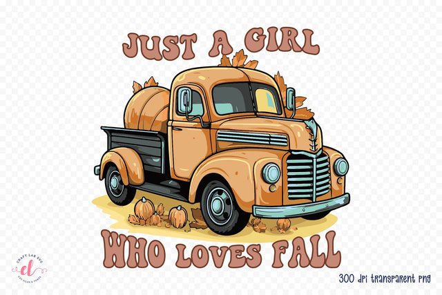 Retro Fall PNG - Just a Girl Who Loves Fall Sublimation CraftLabSVG 