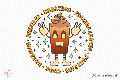 Retro Fall PNG Sublimation Design Sublimation CraftLabSVG 