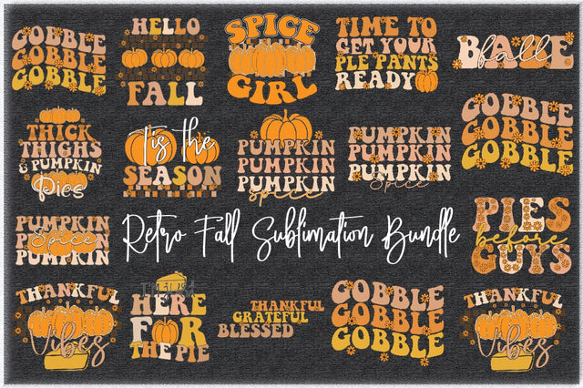 Retro Fall Sublimation Bundle Sublimation Creativeart88 
