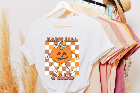 Retro Fall Sublimation Design, Happy Fall Y'all Sublimation CraftLabSVG 