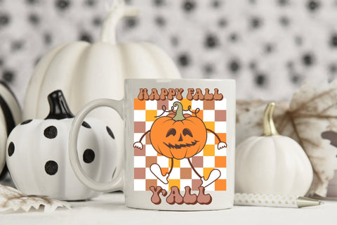 Retro Fall Sublimation Design, Happy Fall Y'all Sublimation CraftLabSVG 