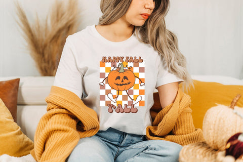 Retro Fall Sublimation Design, Happy Fall Y'all Sublimation CraftLabSVG 