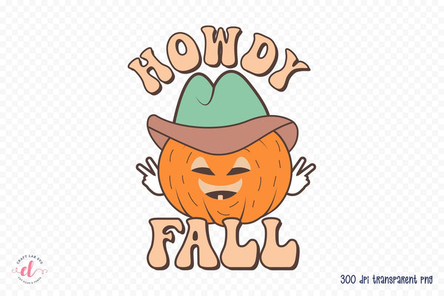 Retro Fall Sublimation Design - Howdy Fall PNG Sublimation CraftLabSVG 