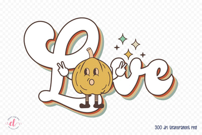Retro Fall Sublimation Design - Love PNG Sublimation CraftLabSVG 