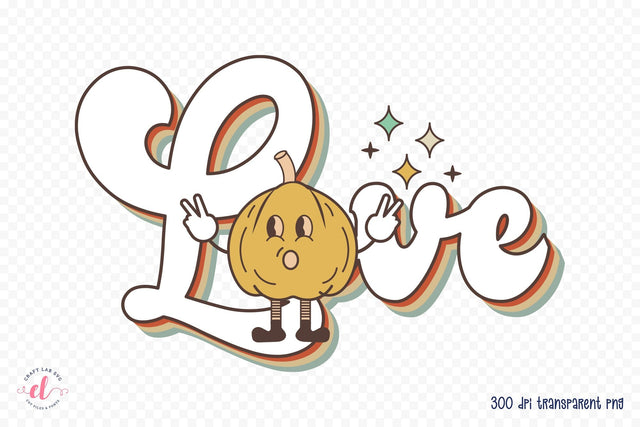 Retro Fall Sublimation Design - Love PNG Sublimation CraftLabSVG 