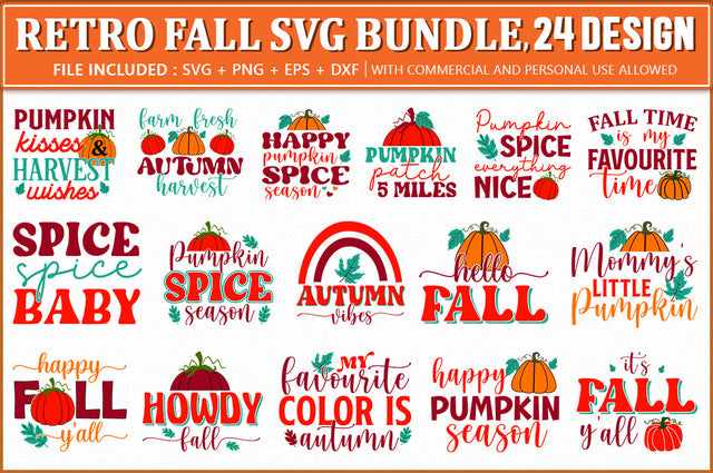 Retro Fall SVG Bundle, Autumn Bundle SVG Shetara Begum 