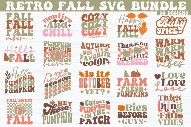 Retro Fall SVG Bundle SVG akazaddesign 
