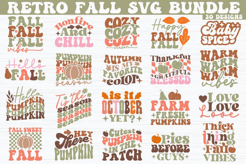 Retro Fall SVG Bundle SVG akazaddesign 