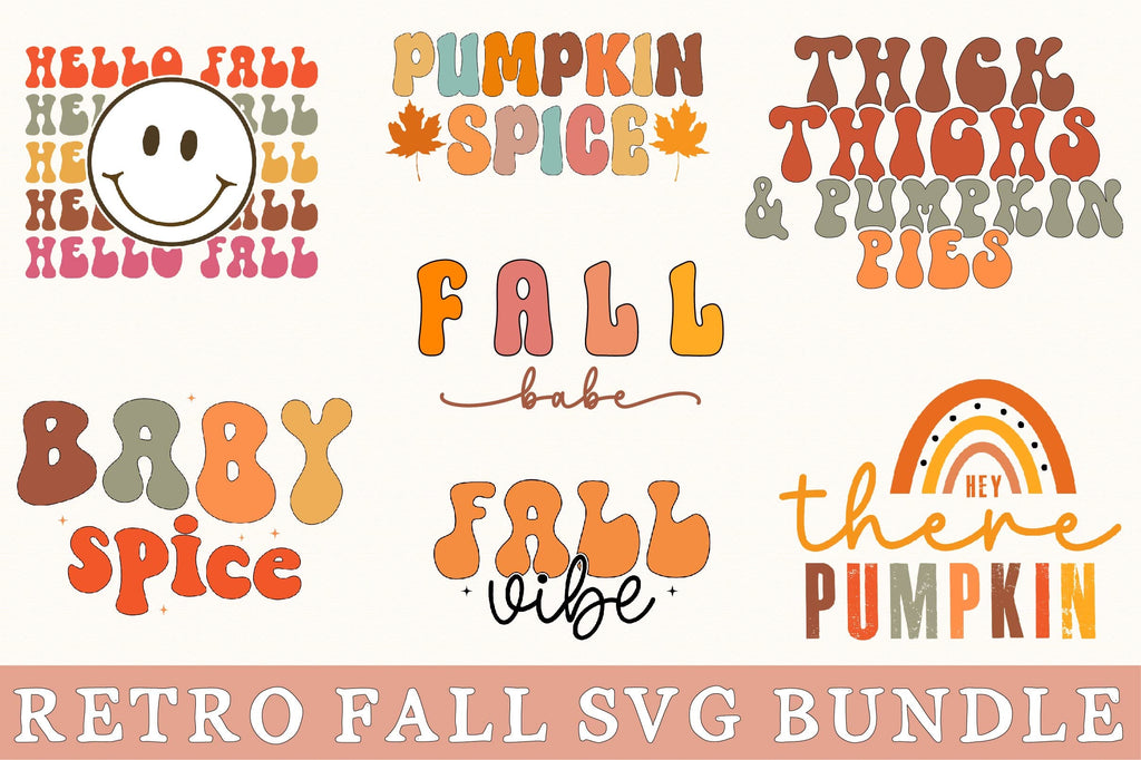 Retro Fall Svg Bundle - So Fontsy