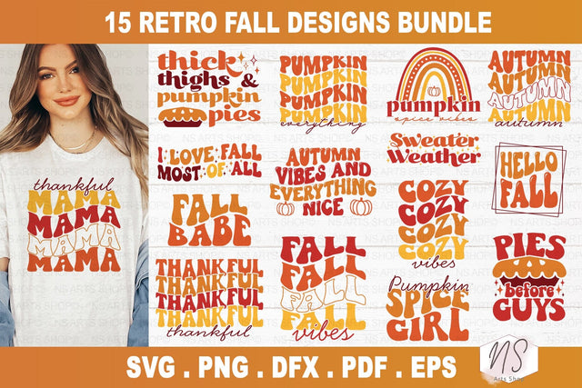 Retro Fall SVG, Fall SVG Bundle, Autumn Svg, Thanksgiving Svg, Fall Svg Designs, Fall Sign svg, Autumn Bundle Svg, Cut File Cricut SVG NS Arts Shop 