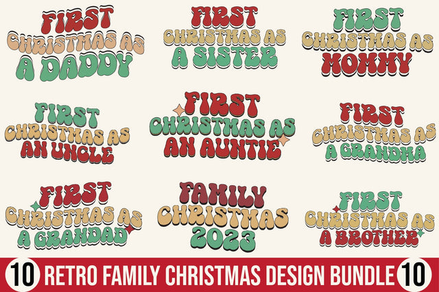 Retro Family Christmas Design Bundle SVG SVGista 