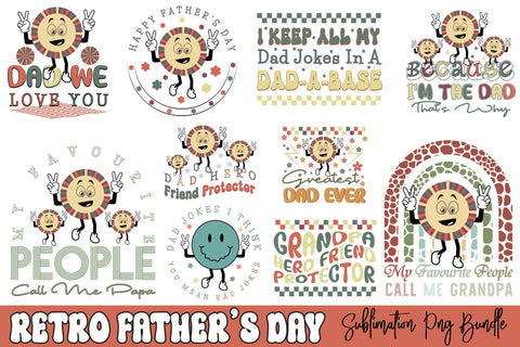 Retro Father's Day Sublimation Bundle Sublimation Rupkotha 
