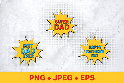 Retro Father’s Day Sublimation. Pop Art Comic Style Design Sublimation LaBelezoka 