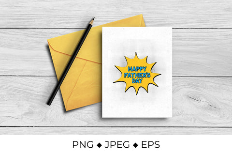 Retro Father’s Day Sublimation. Pop Art Comic Style Design Sublimation LaBelezoka 