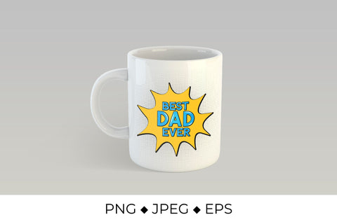 Retro Father’s Day Sublimation. Pop Art Comic Style Design Sublimation LaBelezoka 