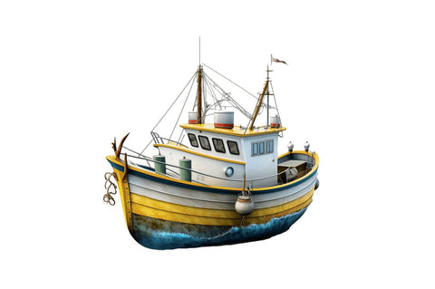 Retro Fishing Boat Clipart Bundle Sublimation Regulrcrative 