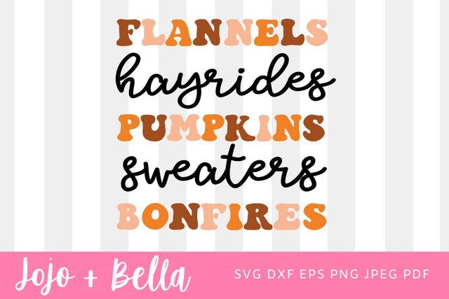Retro Flannels Bonfires Pumpkins SVG, Pumpkin Svg, Pumpkin SVG Bundle, Halloween Svg, Fall Svg, Patterned Pumpkin Svg, Svg for Cricut SVG Jojo&Bella 